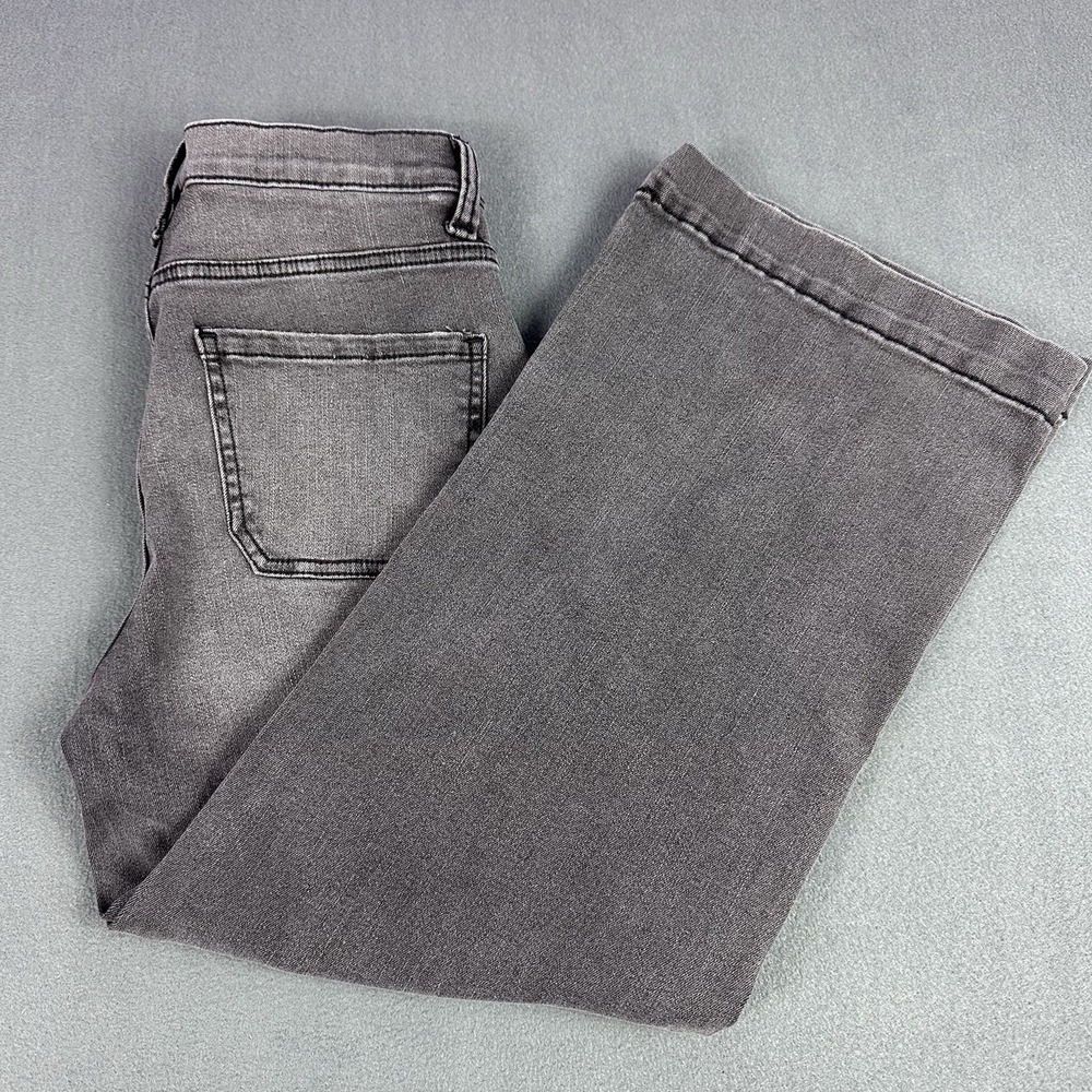Time And True Size 4 Ladies High Rise Wide Leg Black Denim Pants